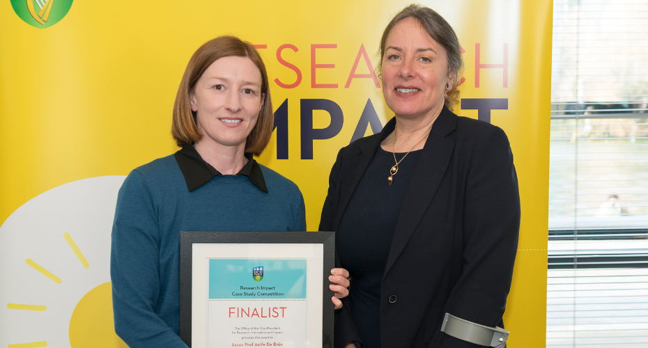 Aoife de Brun finalist UCD Research Impact Awards
